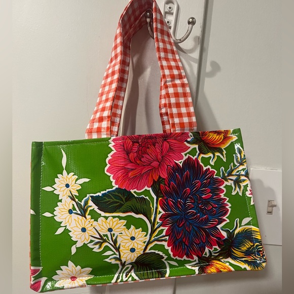Cheerful Floral Oil-Cloth Tote Bag - Picture 2 of 6